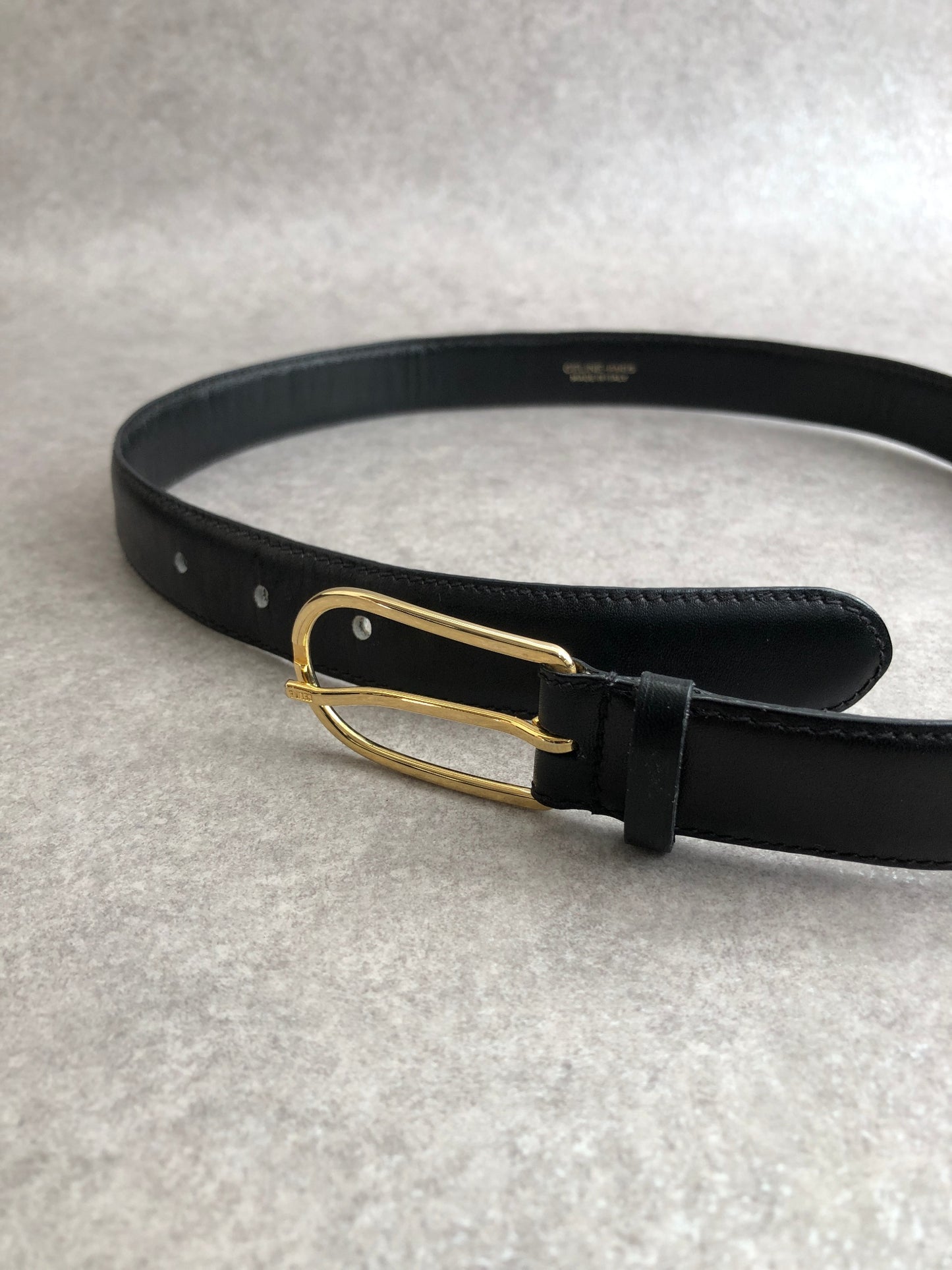 CELINE Triomphe Belt Black Vintage uw4euk