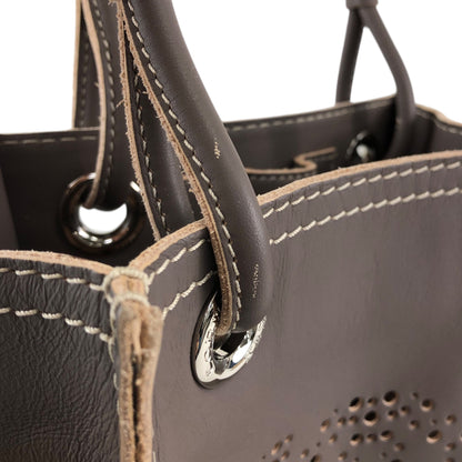 LOEWE Anagram Handbag Totebag Brown Vintage cgduag