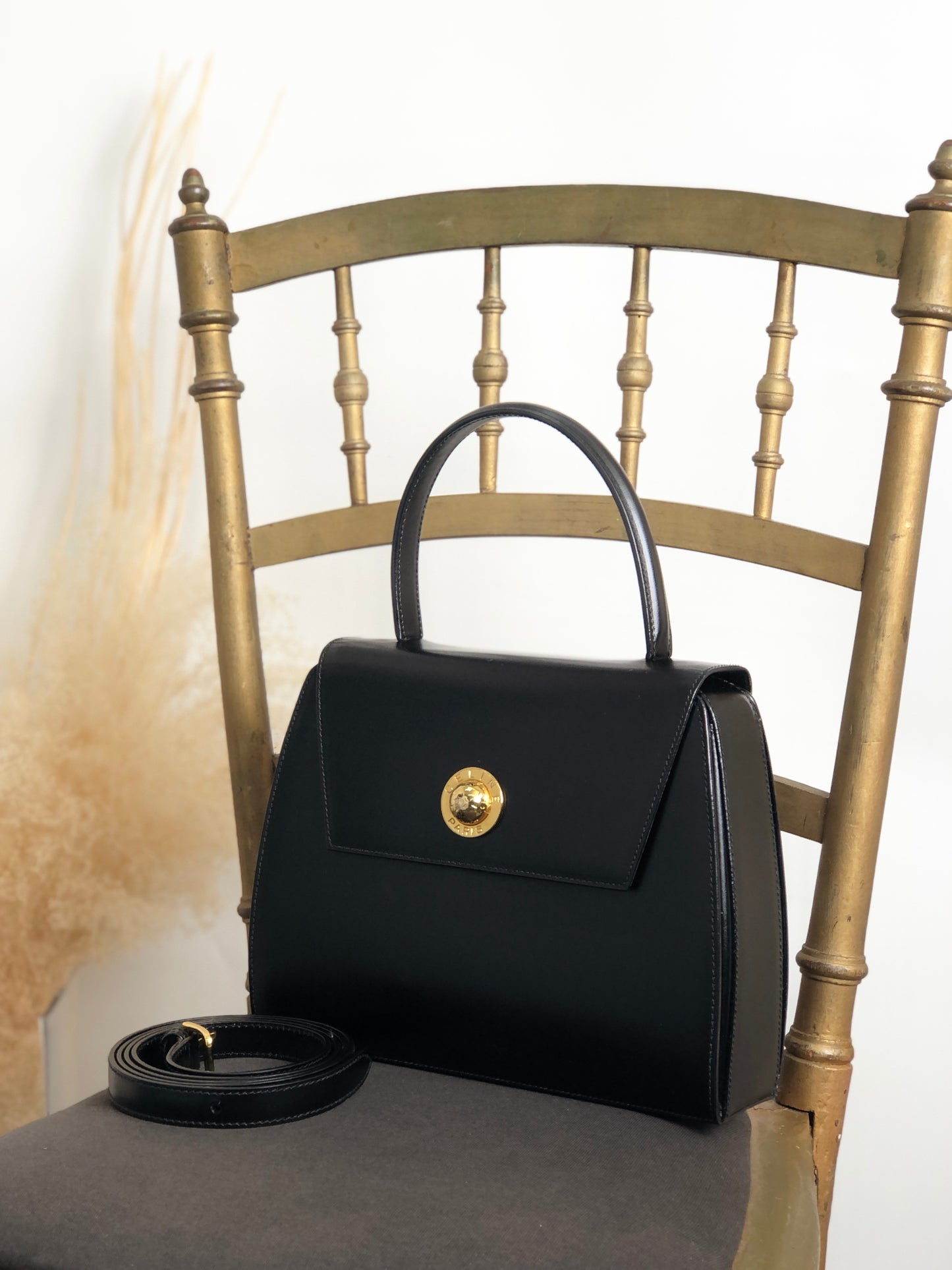 CELINE Starball Two-way Handbag Shoulder bag Black Vintage 3ubxvd