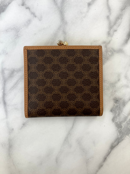 CELINE Macadam Blason 金屬扣折疊錢包 棕色 復古 8kr7tj 