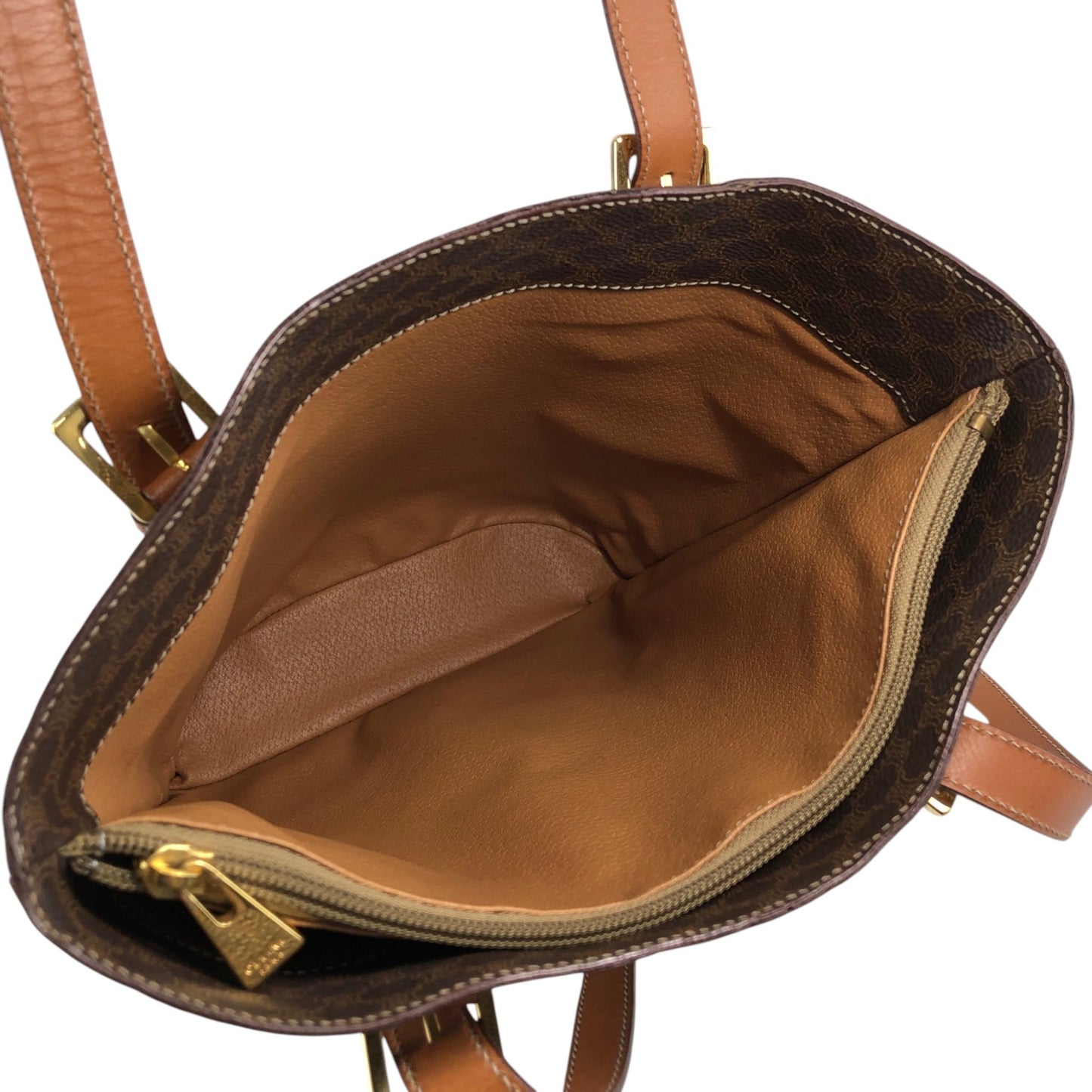 CELINE Macadam Blason Handbag Totebag Brown Vintage 6pe5na