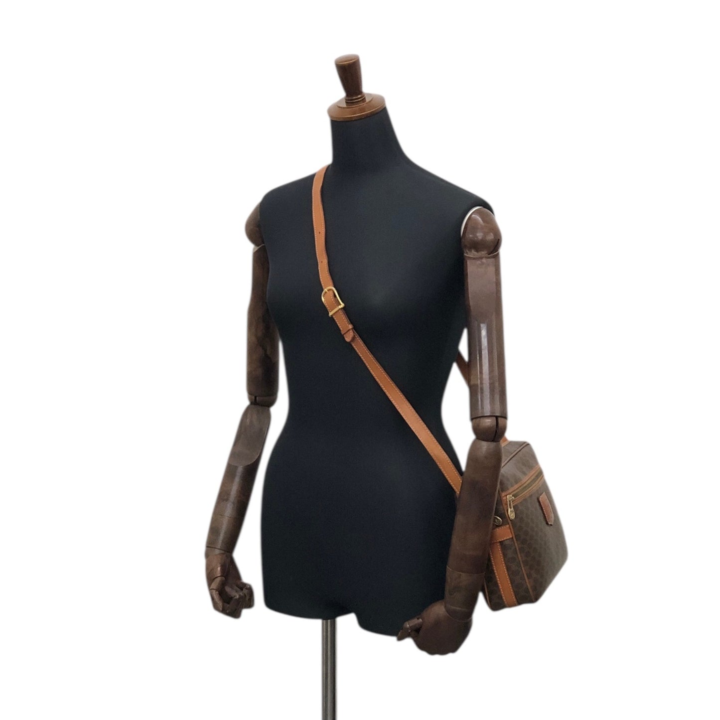 CELINE Macadam Blason Shoulder bag Brown Vintage jbdzhb