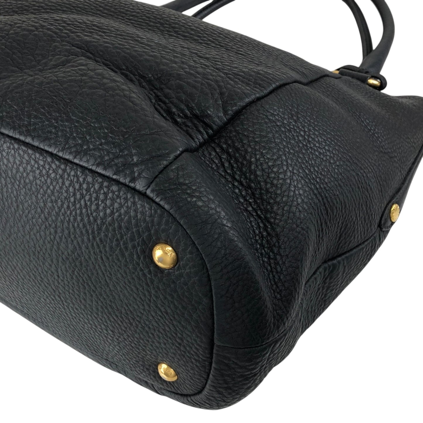 PRADA Logo Two-way Handbag Shoulder bag Black Vintage yhj7uy