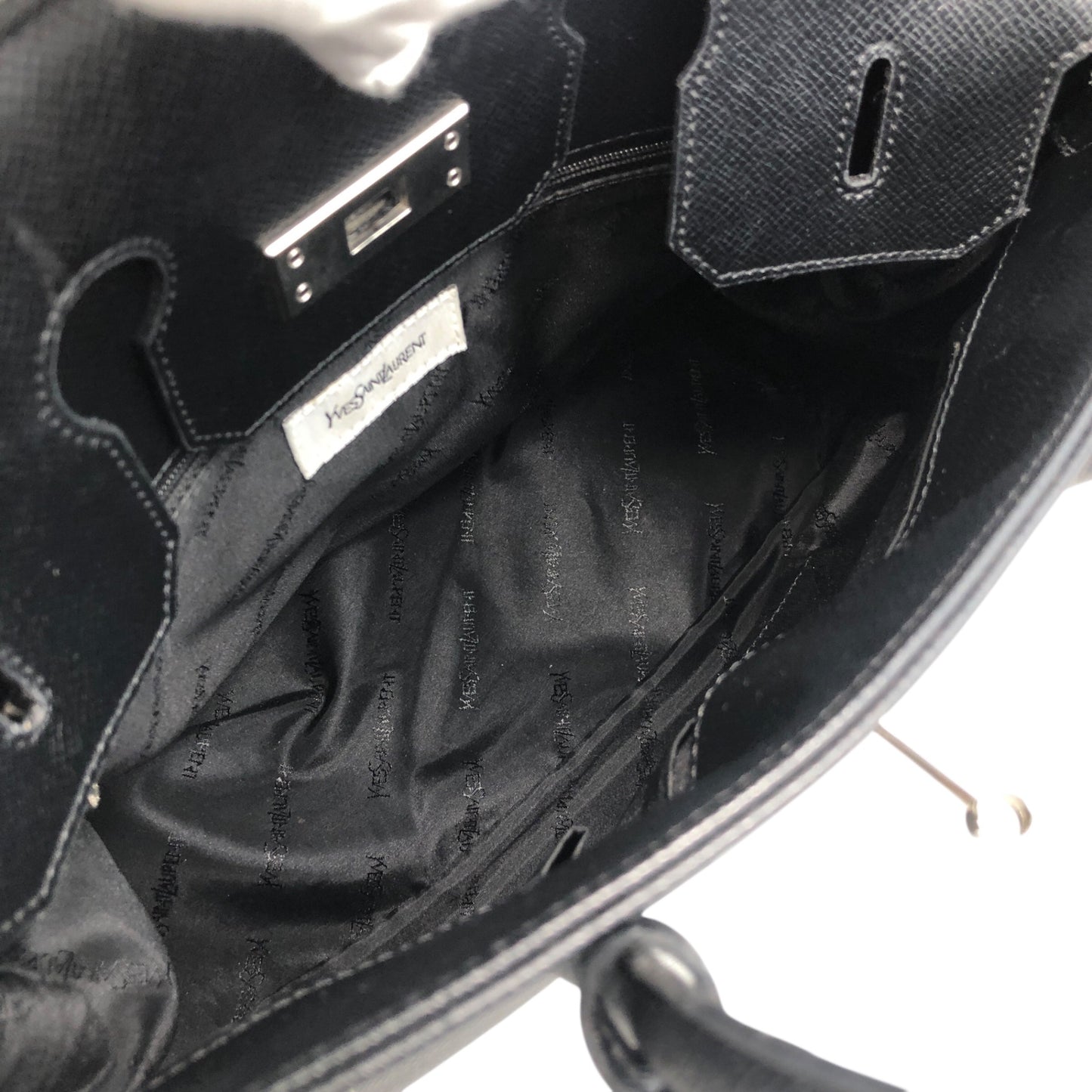 Yves Saint Laurent Turn Lock Handbag Black Vintage 74yryb