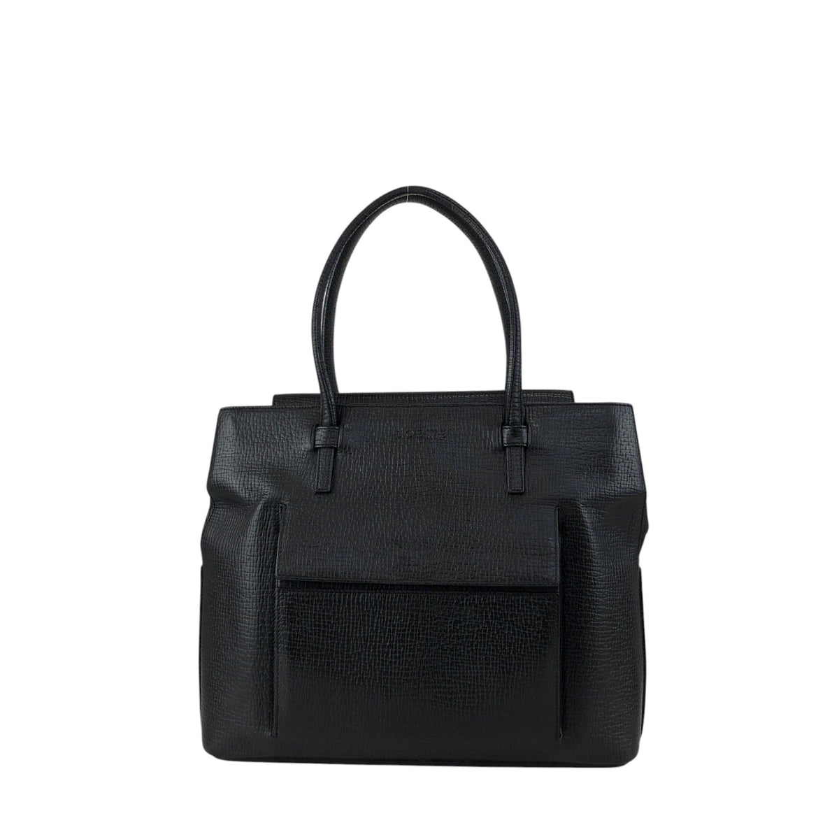 LOEWE Logo Embossed Handbag Black Vintage xvn4mm