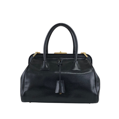 PRADA Handbag Boston bag Black Vintage ruijbf