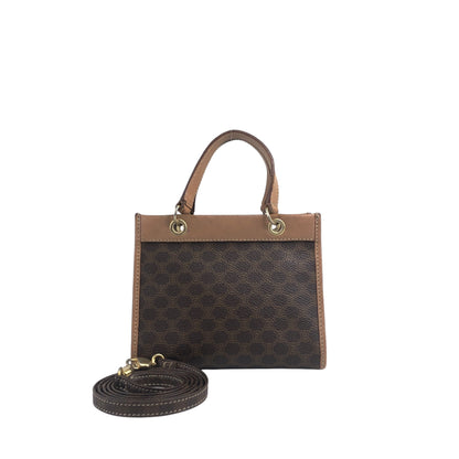 CELINE Macadam Two-way Handbag Shoulder bag Brown Vintage 85it3e