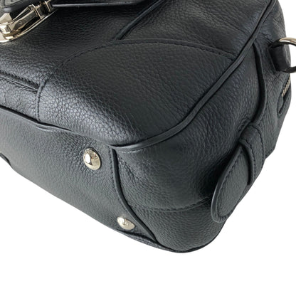 PRADA Logo Two-way Small Boston bag Shoulder bag Black Vintage 6yvxeb