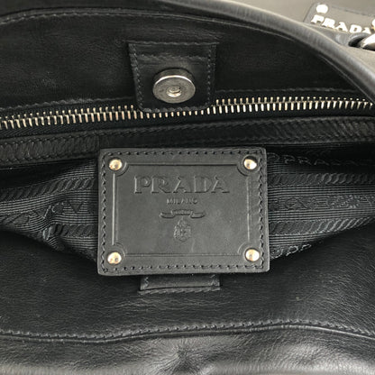 PRADA Logo Handbag Black Vintage 33emnt