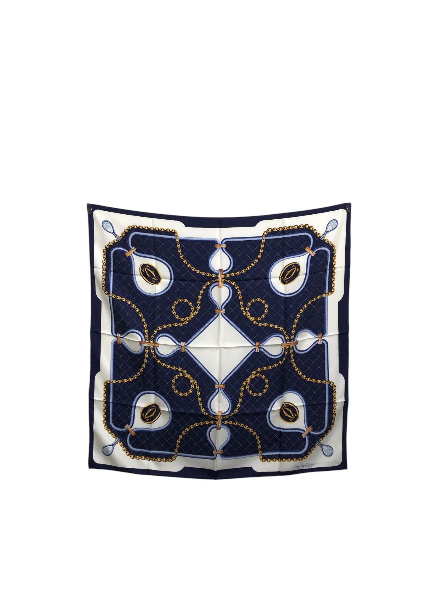 Cartier SILK Scarf Navy Vintage c4tyjs – VintageShop solo