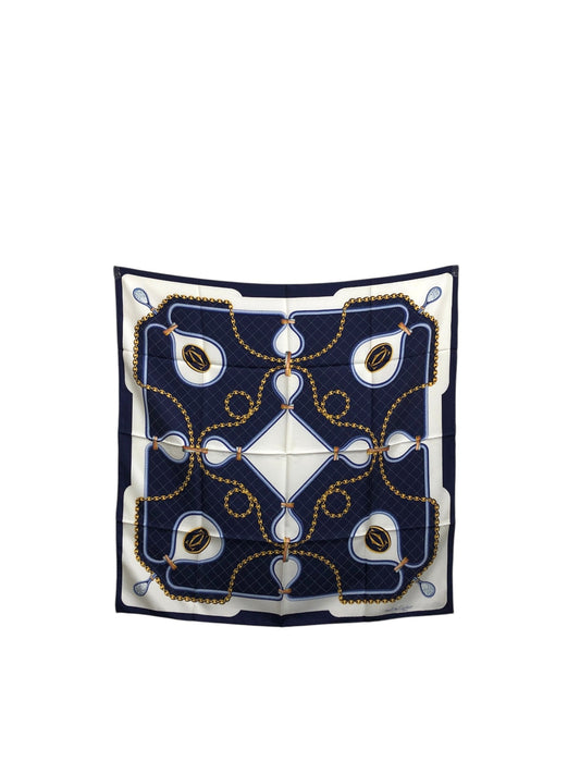 Cartier SILK Scarf Navy Vintage c4tyjs