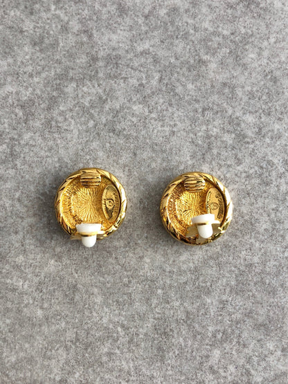 CHANEL Coco Mark Earrings Gold Vintage mmanki
