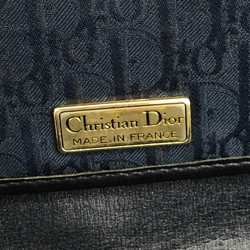 Christian Dior Trotter Shoulder bag Navy Vintage xnnhfs