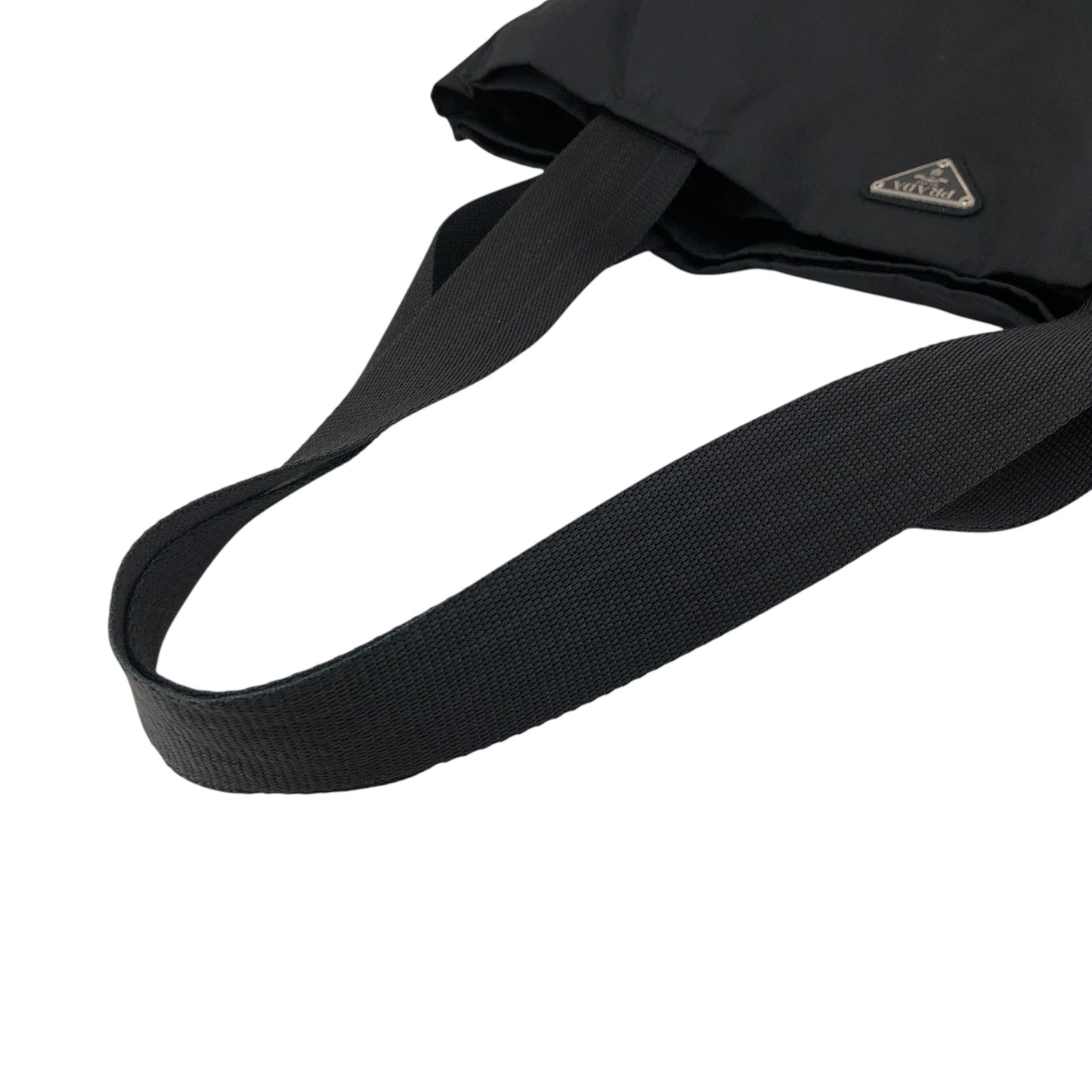 PRADA Tessuto Triangle Logo Handbag Totebag Black Vintage 5dvjjb