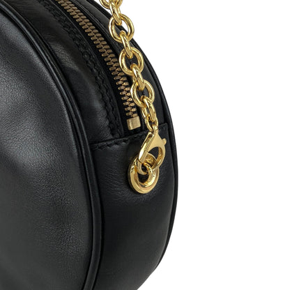 FENDI Logo Embossed Chain Shoulder bag Black Vintage d26mnc