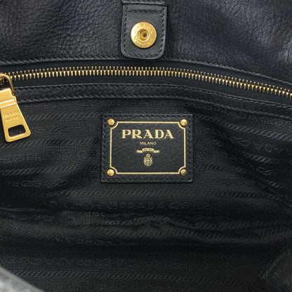 PRADA Logo Two-way Handbag Shoulder bag Black Vintage g864hh