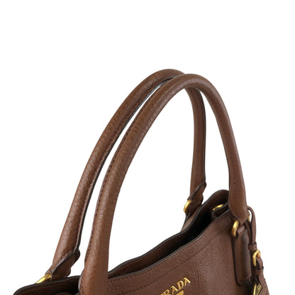 PRADA Logo Two-way Handbag Shoulder bag Brown Vintage avpisn