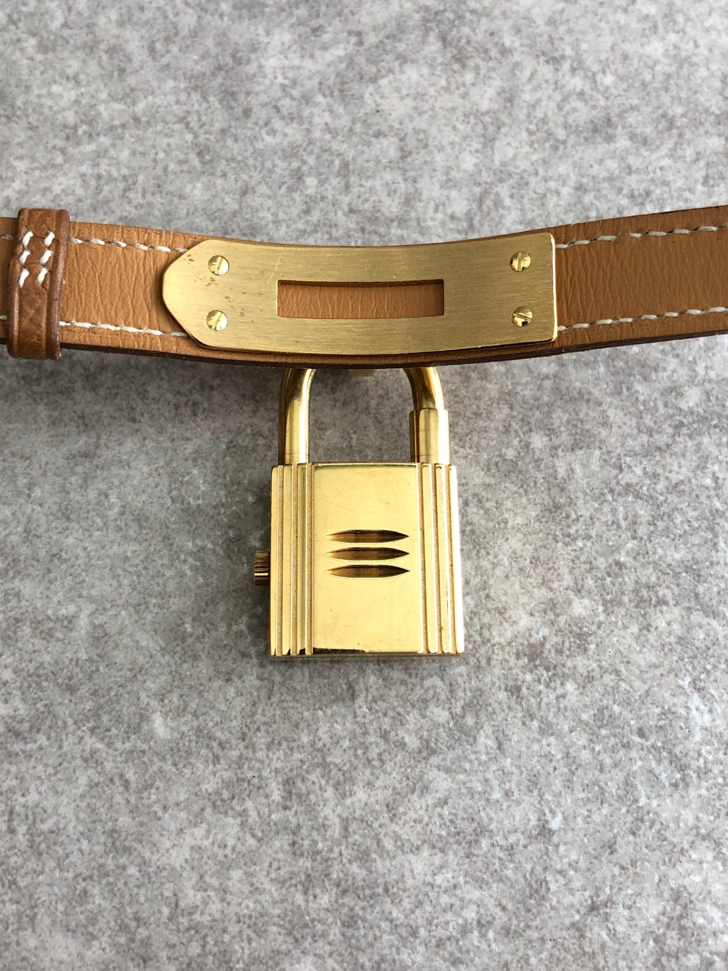 HERMES Quartz Watch Brown Vintage 6kuddk