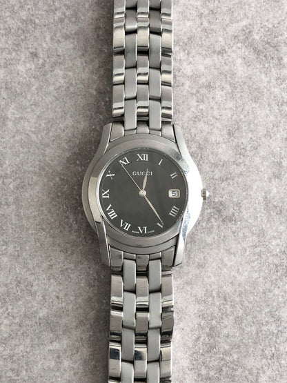 GUCCI Logo Quartz Watch Silver 5500M Vintage dxu7gw