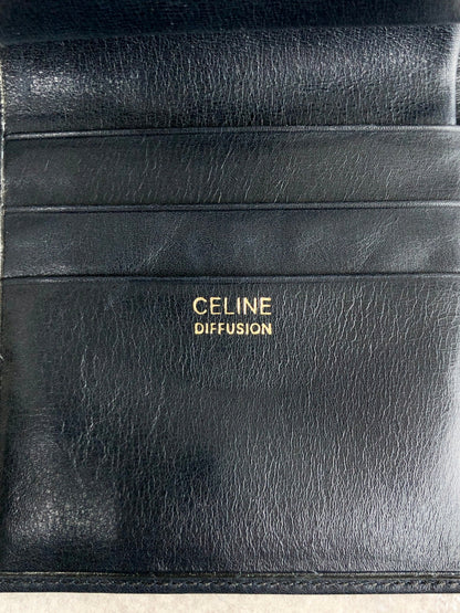 CELINE Carriage Folded Wallet Navy Vintage rrcn43