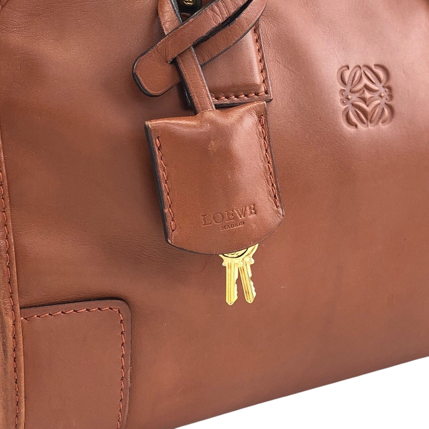 LOEWE Amazona23 Anagram Two-way Small Boston bag Shoulder bag Brown Vintage 3m6b28