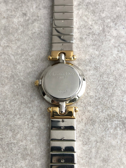 Christian Dior LogoVintage Quartz Watch Silver×Gold 3025 Vintage yhadhy