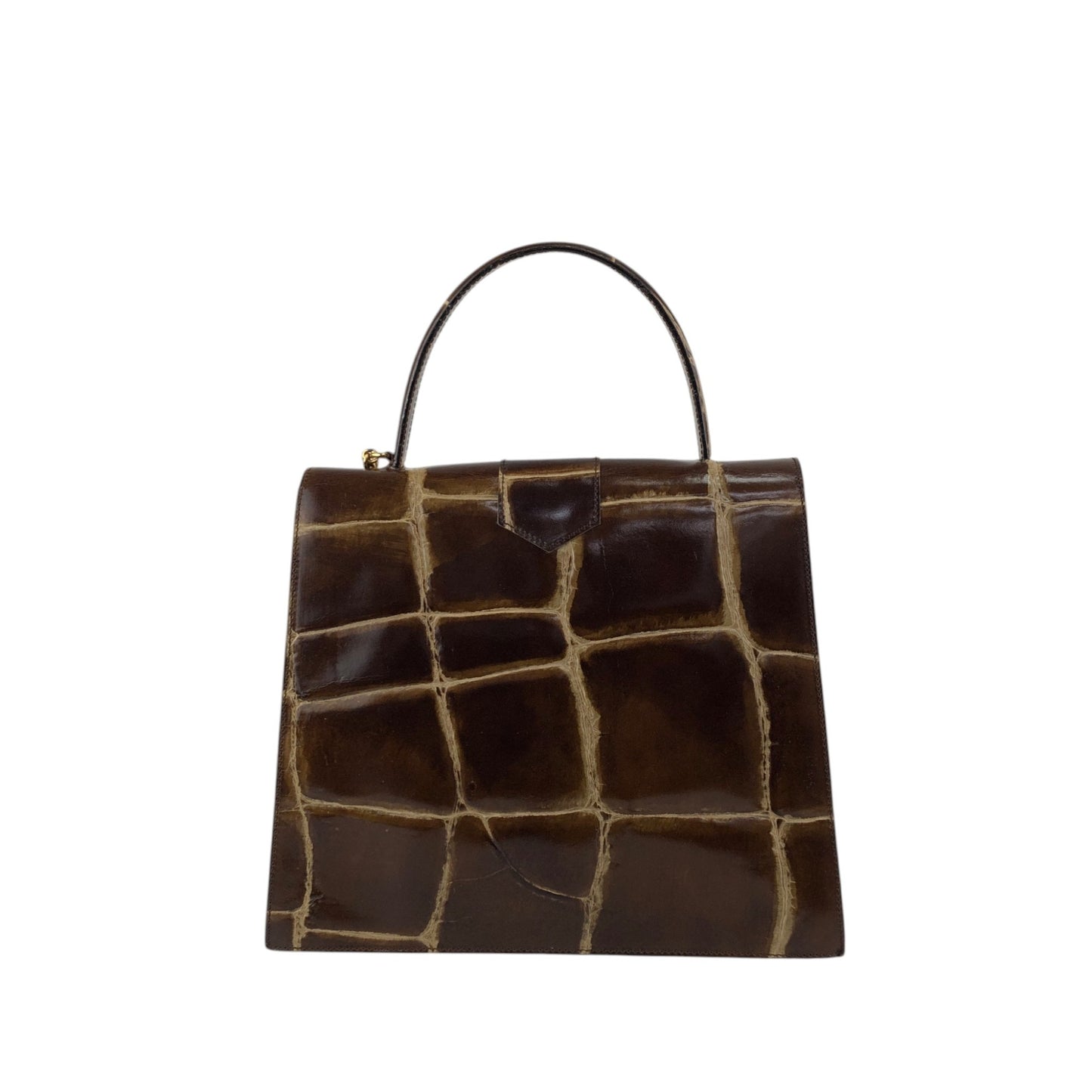 CELINE Gancini Handbag Brown Vintage bcfhg8