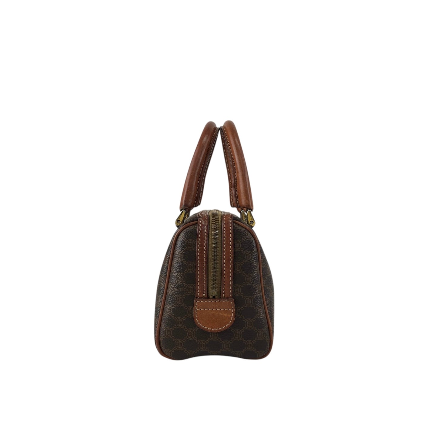 CELINE Macadam Two-way Small Boston bag Shoulder bag Brown Vintage 8fppkm