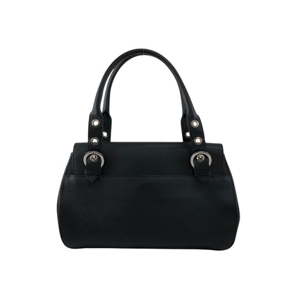 Salvatore Ferragamo Gancini Handbag Black Vintage 7wdsnj