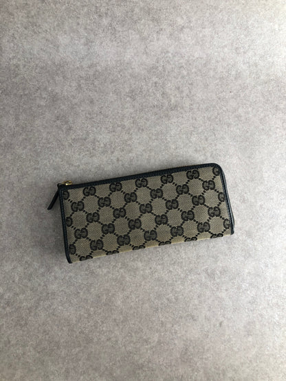 GUCCI GG Canvas Long Wallet Brown 268917 Vintage zh82g5