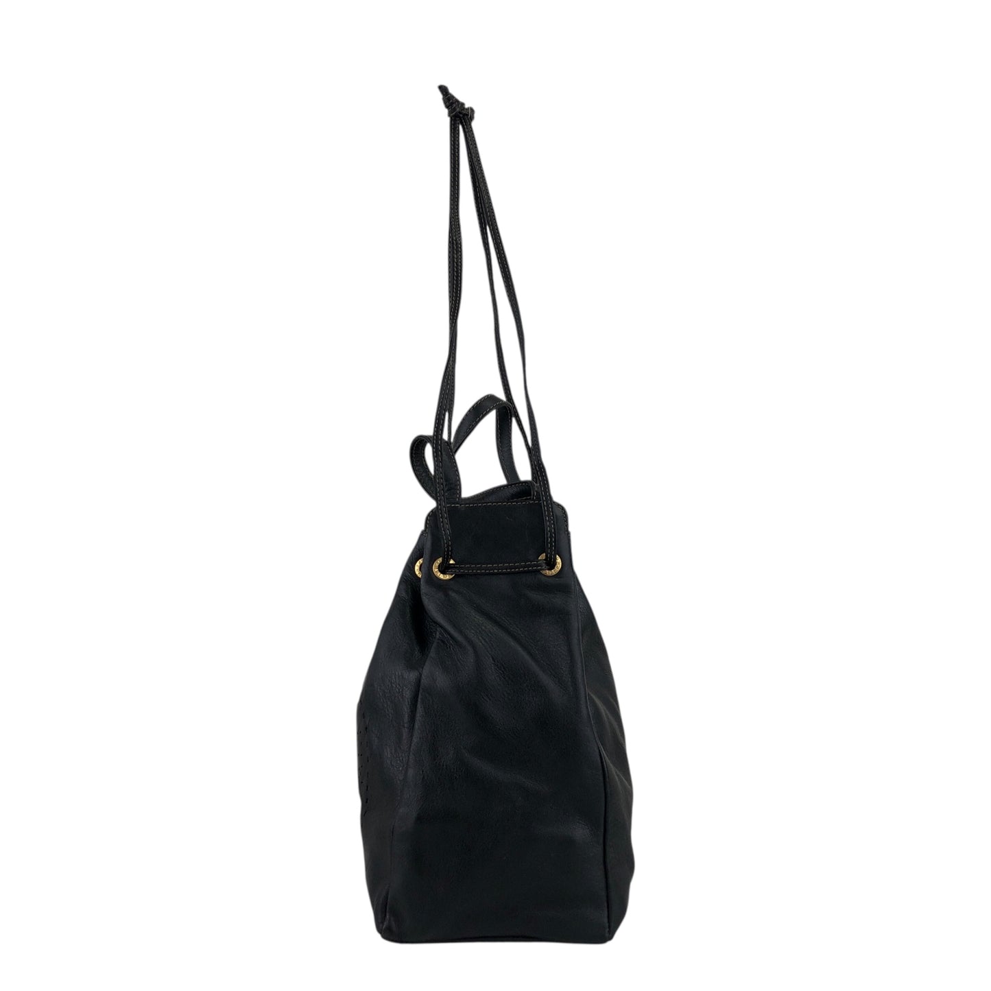 FENDI Logo Drawstring Shoulder bag Black Vintage 5bbkpm