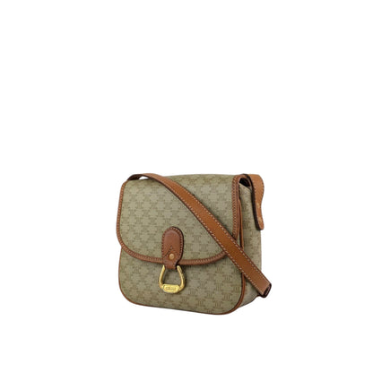 CELINE Macadam Horseshoe Small Shoulder bag Beige Vintage myw6bv