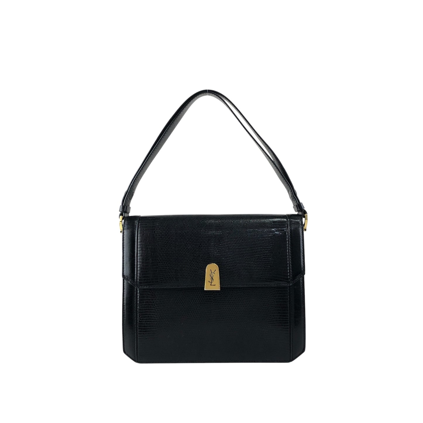 Yves Saint Laurent YSL Logo Shoulder bag Black Vintage mwbp36