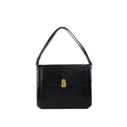 Yves Saint Laurent YSL Logo Shoulder bag Black Vintage mwbp36