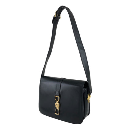 CELINE Horse Carriage Shoulder bag Black Vintage tinnie