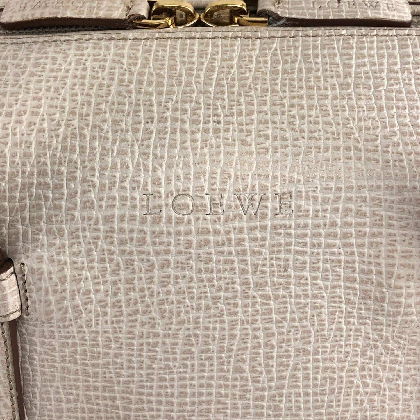 LOEWE Logo Handbag Ivory Vintage caebiw