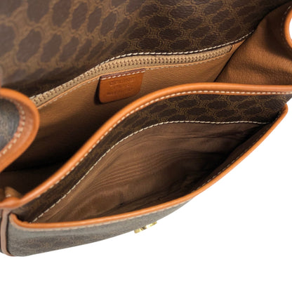 CELINE Macadam Blason Front Buckle Shoulder bag Brown Vintage need42