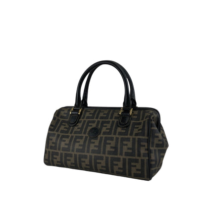 FENDI Zucca Logo Small Boston bag Handbag Black Vintage cf6xpb