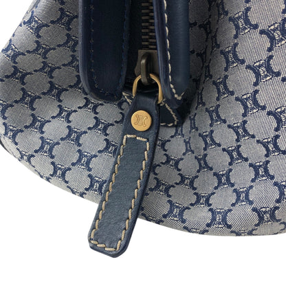 CELINE Blason Front Buckle Handbag Navy Vintage rk6nfn