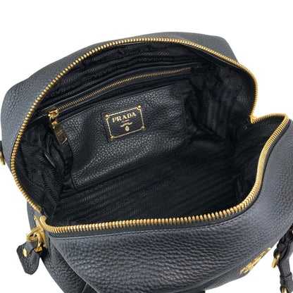 PRADA Logo Two-way Handbag Shoulder bag Black Vintage ws8uyb