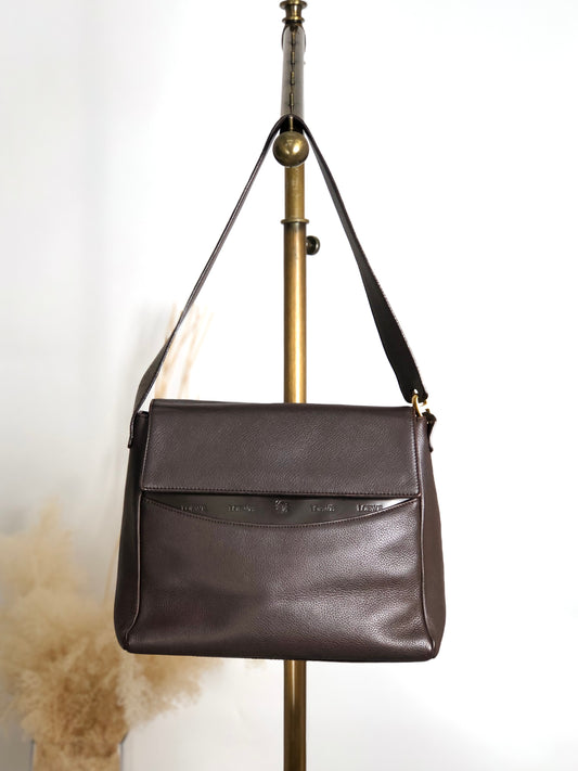 LOEWE Logo Shoulder bag Dark Brown Vintage siikib