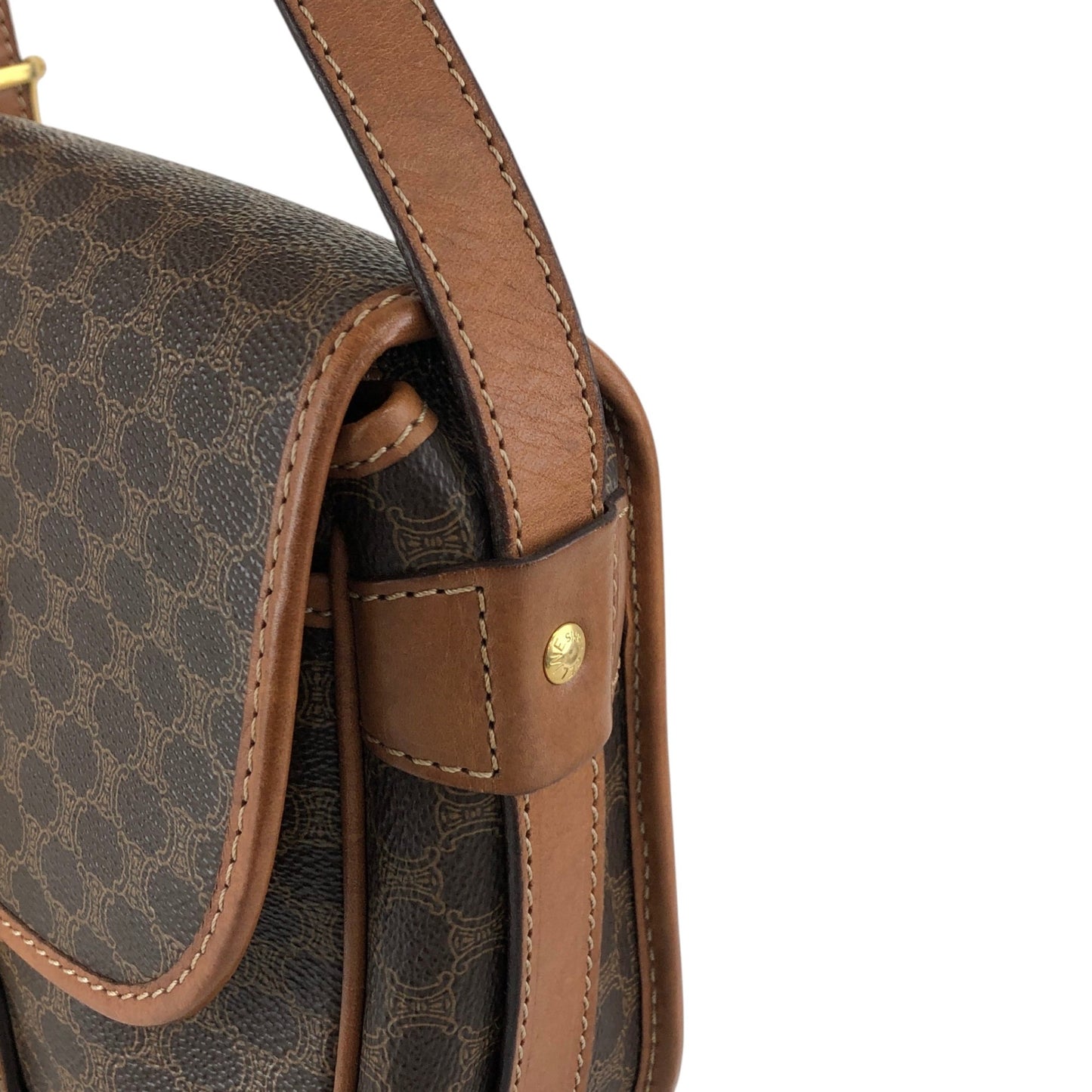 CELINE Macadam Blason Shoulder bag Brown Vintage uuvwb7