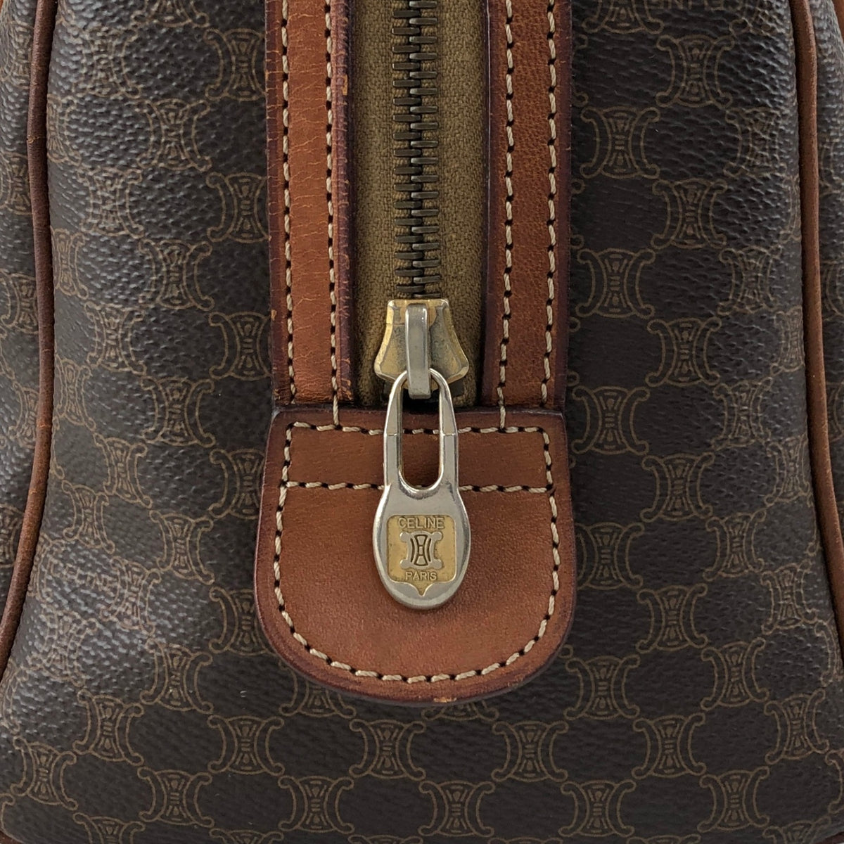 CELINE Macadam Blason Handbag Boston bag Brown Vintage u6p2h4