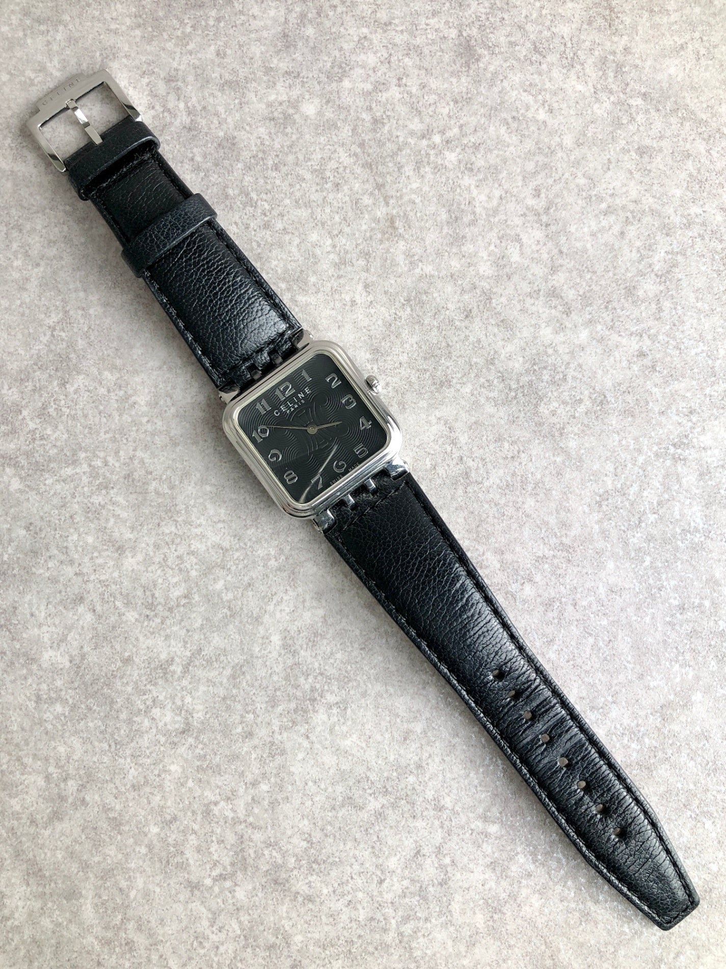 CELINE Quartz Watch Silver×Black Vintage dak3sj