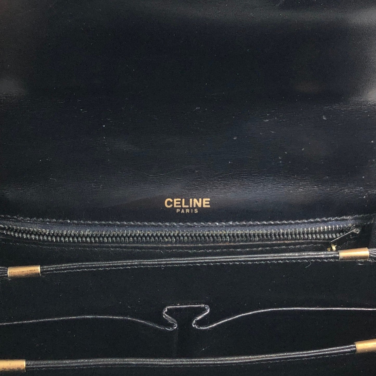 CELINE Horse Carriage Shoulder bag Black Vintage bxg55y