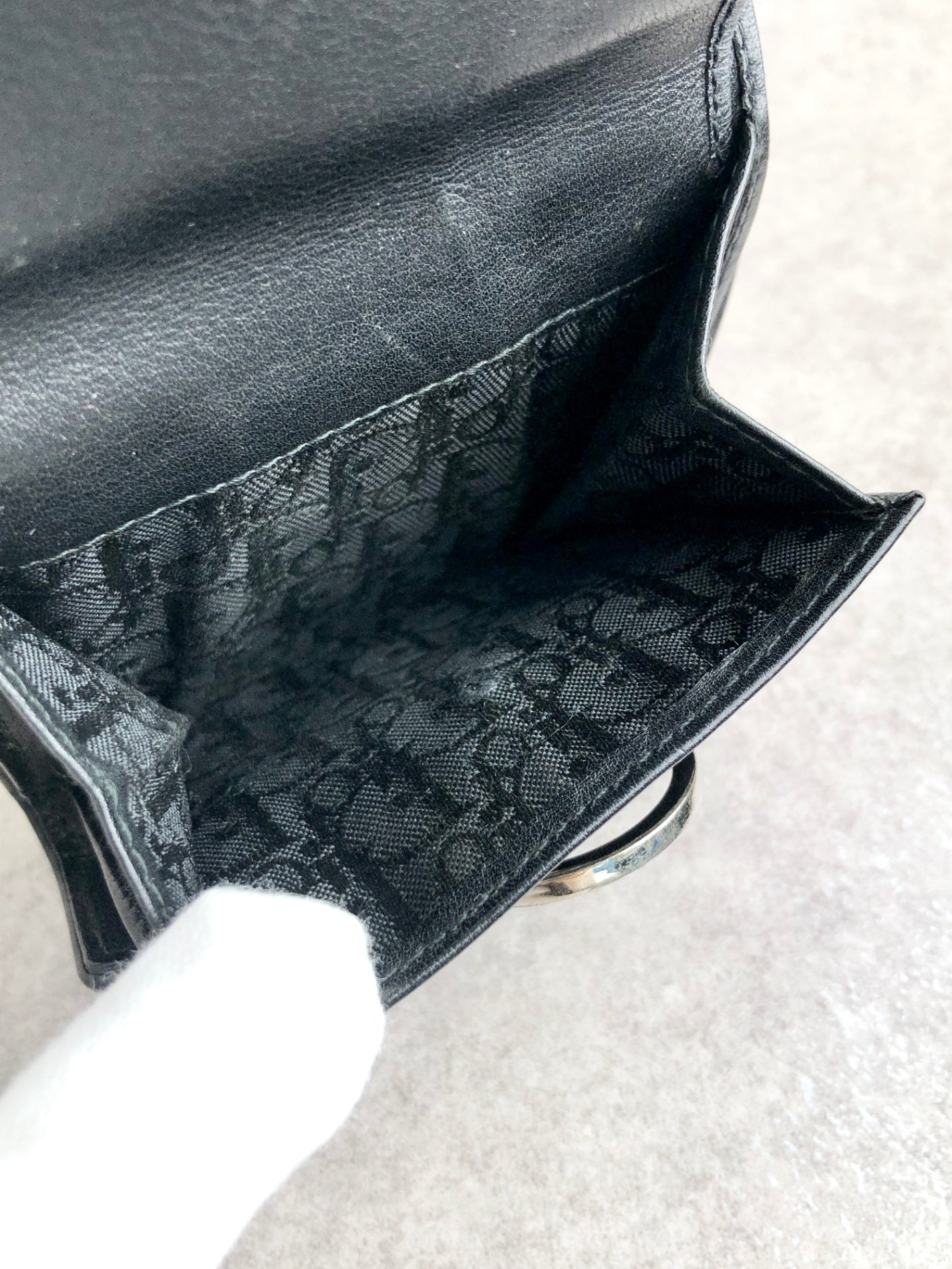 Christian Dior Logo Folded Wallet Black Vintage aps3wd