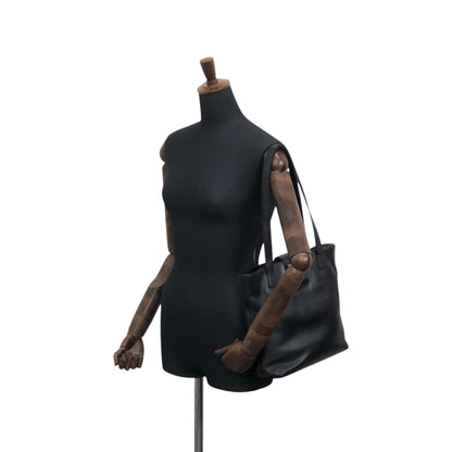 CHANEL Logo Handbag Totebag Black Vintage 6vtcfe