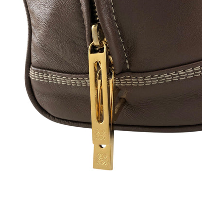 LOEWE Amazona Small Boston bag Handbag Brown Vintage irfyjk