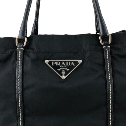PRADA Tessuto Triangle Logo Totebag Black Vintage z2xxbv