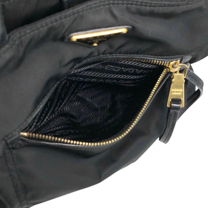 PRADA Tessuto Triangle Logo Two-way Handbag Shoulder bag Black Vintage 2krwdw